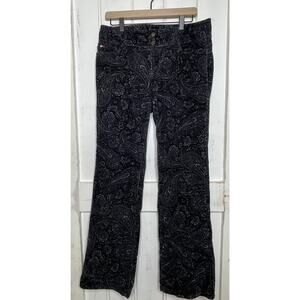 VTG Tommy Hilfiger Y2K Boho Wide Leg Festival Pants Paisley Corduroy Hippie 10
